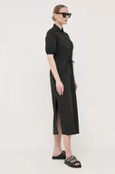 Sukienki - Patrizia Pepe sukienka bawełniana kolor czarny maxi rozkloszowana - miniaturka - grafika 1
