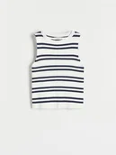 Swetry dla dziewczynek - Reserved - Dzianinowy bezrękawnik - granatowy - miniaturka - grafika 1