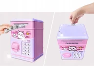 Skarbonki - SKARBONKA SEJF DLA DZIECI ELEKTRYCZNA NA BATERIE KLUCZYK MONETY BANKNOTY - miniaturka - grafika 1