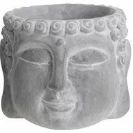 Donice - Osłonka doniczki Głowa Budda 12.5x16cm szara - miniaturka - grafika 1