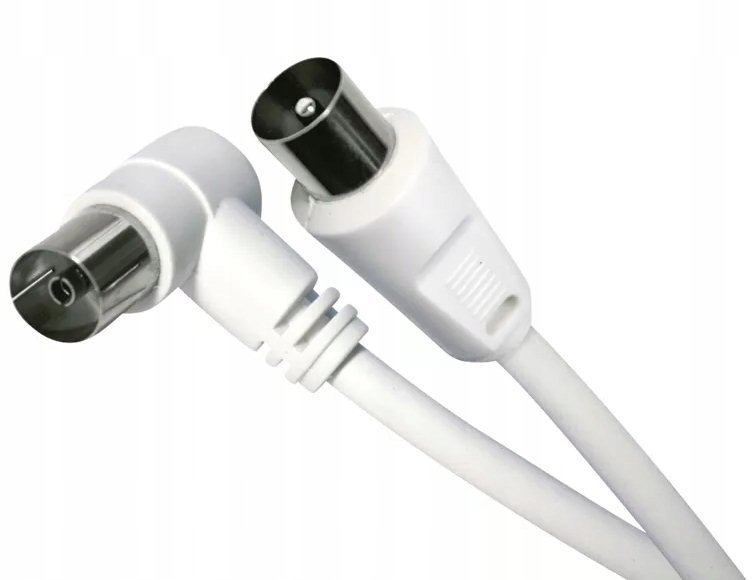 Kabel Hama Kabel koaksjalny antenowy 1.25m wtyczka coax - gniazdo zgięte białe EMOS S30110