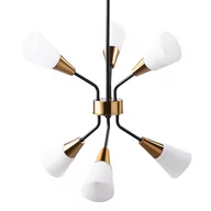 Lampy sufitowe - Beliani Lampa wisząca biała/złota 6 kloszy AROYO VI - miniaturka - grafika 1