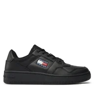 Sneakersy męskie - Sneakersy Tommy Jeans Tjm Retro Basket Ess EM0EM01395 Czarny - miniaturka - grafika 1