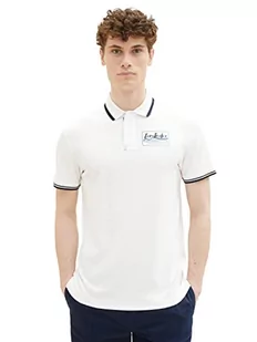 TOM TAILOR Męska koszulka polo, 1036340, biała, 3XL, 10332 – Off White, 3XL - Koszulki męskie - miniaturka - grafika 1