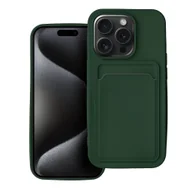 Etui i futerały do telefonów - Futerał CARD CASE do IPHONE 15 PRO zielony - miniaturka - grafika 1