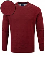 Swetry męskie - Sweter Męski Klasyczny Bordowy Bawełniany XXL Pako Jeans - miniaturka - grafika 1
