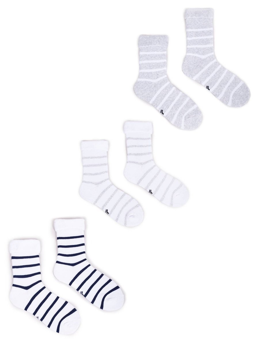 Skarpety dziecięce bawełniane frotte w paski 3PAK 31-34 YOCLUB
