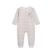 Pajacyki dla niemowląt - Pajac dla dziecka do 2 lat, z misiem i napisem rosnę od przytulania, w paski - miniaturka - grafika 1