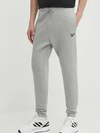 Spodnie sportowe męskie - Spodnie dresowe ocieplane męskie Reebok Identity Small Logo Fleece Jogger 100202848 L Szare (1200143504895) - miniaturka - grafika 1