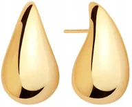 Kolczyki - ZŁOTE KOLCZYKI 925 DUŻE KROPLE ŁEZKI SZTYFTY SREBRO ZŁOCONE ORYGINALNE - miniaturka - grafika 1