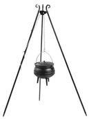 Kociołki - Kociołek afrykański, żeliwny 13 L na trójnogu 180 cm + kołowrotek - miniaturka - grafika 1