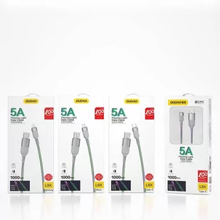 Dudao świecący podświetlany kabel LED USB - micro USB 5 A 1 m szary (L9XM) - Kable USB - miniaturka - grafika 4
