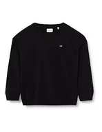 Bluzy damskie - GANT Damska bluza Rel Shield C-Neck Sweat, czarny, L - miniaturka - grafika 1