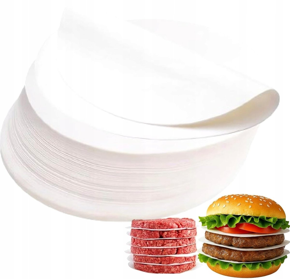 PAPIER 2000 SZTUK OKRĄGŁY 15 CM KRĄŻKI DO BURGERÓW DO PRASY