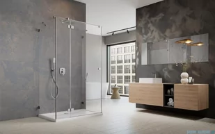 Radaway Essenza Pro Brushed Nickel Kdj+S kabina 80x90x80cm lewa szczotkowany nikiel 10097390-91-01L/10098080-01-01/10098080-01-01 - Kabiny prysznicowe - miniaturka - grafika 3
