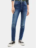 Spodnie damskie - Desigual Jeansy 23WWDD90 Niebieski Skinny Fit - miniaturka - grafika 1