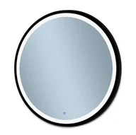 Lustra - Lustro łazienkowe led barwa neutralna okrągłe 90 cm Venti Rund II czarny - miniaturka - grafika 1