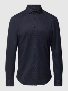 Koszule męskie - Koszula biznesowa o kroju super slim fit ze wzorem na całej powierzchni - grafika 1
