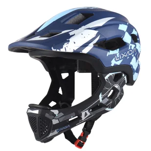 Dziecięcy kask rowerowy LIXADA, odpinany kask pełnotwarzowy, regulowany kask rowerowy dla dzieci, niebieski - Kaski rowerowe - miniaturka - grafika 1