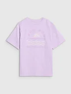 Koszulki dla dziewczynek - 4F T-SHIRT KOSZULKA DZIEWCZĘCA Z NADRUKIEM F1870 JASNY FIOLET 152 - miniaturka - grafika 1