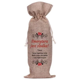 Worek Na Butelkę Lniany - Emerytura Jest Słodka (72) - Ozdoby bożonarodzeniowe - miniaturka - grafika 1