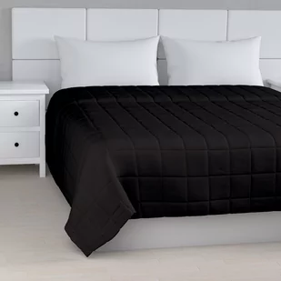 Dekoria Narzuta pikowana w kratę Shadow Grey grafitowy) szer.260 × dł.210 cm Cotton Panama 498-702-08 - Narzuty - miniaturka - grafika 1