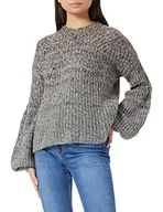Swetry damskie - Sisley Damski sweter L/S 103PL101H Sweater, szary w paski 901, XS - miniaturka - grafika 1