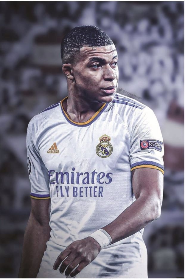 PODKŁADKA POD MYSZ Z Nadruk 22x18cm Real Madryt Kylian Mbappe Tekst Prezent