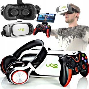 GOGLE VR Z KONTROLEREM I SŁUCHAWKAMI DO TELEFONU 3D MEGA ZESTAW PREZENT - Okulary VR - miniaturka - grafika 1
