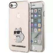 Etui i futerały do telefonów - Etui na telefon Karl Lagerfeld do iPhone 7/8/SE 2020/2022 óżowy/pink hardcase Ikonik Choupette - miniaturka - grafika 1