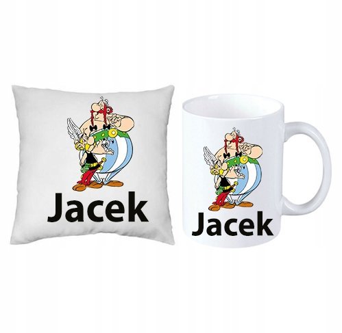 Asterix i Obelix ZESTAW PODUSZKA + KUBEK + IMIĘ