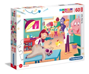 Clementoni Puzzle 60 elementów Maxi Super Kolor - Do weterynarza - Puzzle - miniaturka - grafika 1