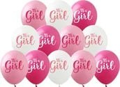 Balony i akcesoria - Balony gumowe z nadrukiem It's a Girl (12 szt.) - miniaturka - grafika 1