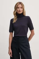 Swetry damskie - Calvin Klein sweter damski kolor granatowy lekki z golfem K20K207433 - miniaturka - grafika 1