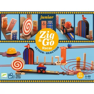 Djeco Tor Zig&Go Junior Wyścig 51 elementów - Zabawki konstrukcyjne - miniaturka - grafika 1