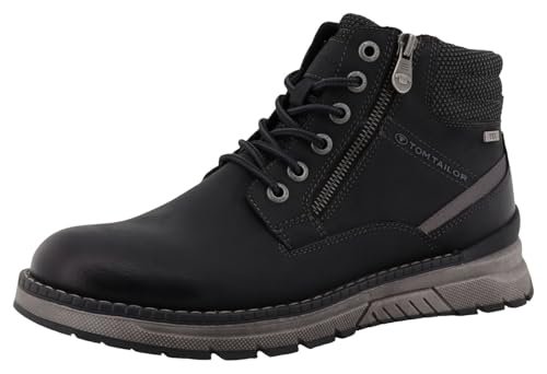 Tom Tailor Męskie 8480020002 modne kozaki, czarne, 40 EU, czarny, 40 EU
