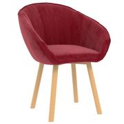 Krzesła - vidaXL Krzesło stołowe, winna czerwień, obite aksamitem - miniaturka - grafika 1