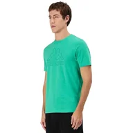 Koszulki męskie - Kappa Cremy Tee Wygodna i stylowa koszulka techniczna kolor biały mleko i beż, rozmiar 8Y - miniaturka - grafika 1