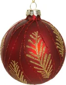 Bombki - Eurofirany Bombki choinkowe zestaw 4 sztuk duże szklana SZ198A 8cm czerwona + złota x4 - miniaturka - grafika 1