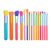Pędzle do makijażu - ZESTAW KOLOROWYCH PĘDZLI DO MAKIJAŻU 15 SZTUK - miniaturka - grafika 1