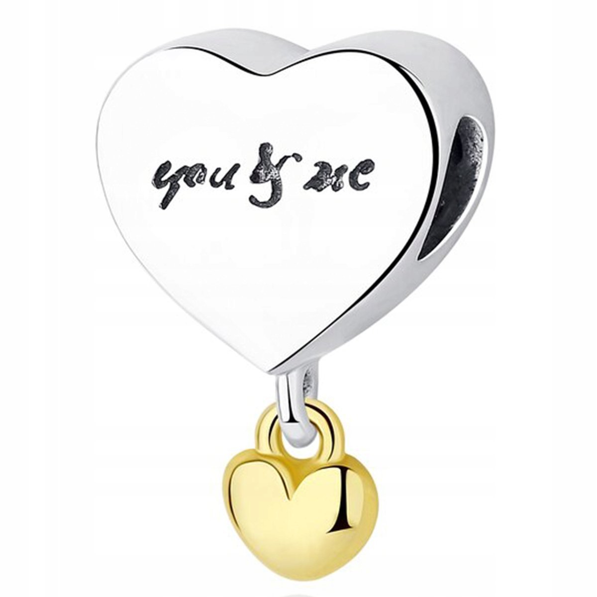 Charms Srebrny You Me Serce Serduszko Heart Miłość Love SREBRO 925
