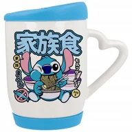 Kubki - Kubek Ucho z Sercem z Pokrywka Niebieska Stich Japonia Zupka Chińska Wzory - miniaturka - grafika 1