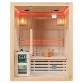 Sauny - Massi Sauna fińska wewnętrzna wysokotemperaturowa z piecem HARVIA 4,5KW z kamieniami 3-4 osobowa 150x120 CM - miniaturka - grafika 1