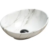 Umywalki - Mexen Elza umywalka nablatowa 40 x 33 cm biała kamień - 21014091 - miniaturka - grafika 1