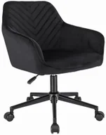 Fotele i krzesła biurowe - Elior Czarne tapicerowane welurem krzesło obrotowe do biurka P4-Z98 - miniaturka - grafika 1