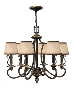 Elstead Lighting Plymouth 6Lt Chandelier HK/PLYMOUTH6 Elstead lampa wisząca stylowa abażurowa HK/PLYMOUTH6 ) - Lampy sufitowe - miniaturka - grafika 1