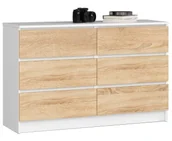 Komody dla dzieci - Komoda do pokoju dziecięcego biała + dąb sonoma M5-B66 - miniaturka - grafika 1