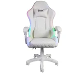 Fotele gamingowe - Cobra WS8153 Gamingowy do 120kg Skóra ECO Oświetlenie RGB Głośniki Bluetooth Biały - miniaturka - grafika 1
