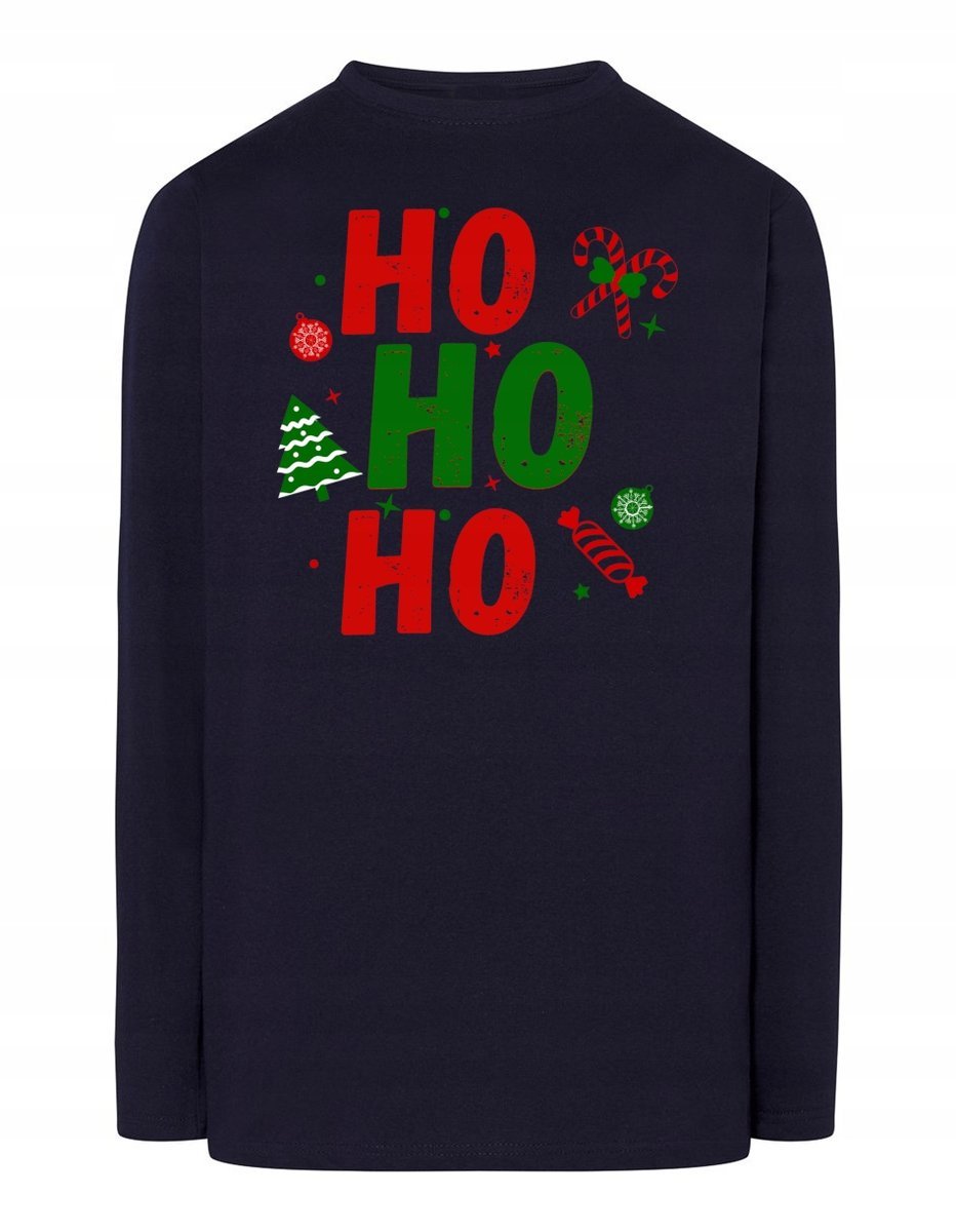 Longsleeve świąteczny nadruk HO HO HO r.S