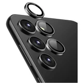 Pozostałe akcesoria do telefonów - Crong Lens Ring - Szkło hartowane na obiektyw aparatu Samsung Galaxy S24+ (czarny) - miniaturka - grafika 1